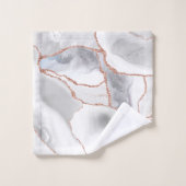 Luxe witte roze gouden agaat geode glitters bad handdoek (Wasdoekje)