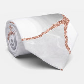 Luxe witte roze gouden agaat geode glitters stropdas (Opgerold)