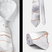 Luxe witte roze gouden agaat geode glitters stropdas