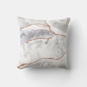 Luxe Witte Roze Gouden Glitter Agate Marmer Kussen