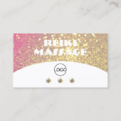 Luxe witte roze goudsparkle Glitter Voeg Logo toe Visitekaartje (Voorkant)