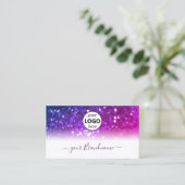 Luxe witte roze Paarse sparkle Glitter met Logo Visitekaartje (Staand voorkant)