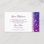 Luxe witte roze Paarse sparkle stijlvol Visitekaartje (Achterkant)