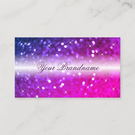 Luxe witte roze Paarse sparkle stijlvol Visitekaartje (Voorkant)
