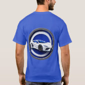 Luxe witte sportwagen embleem t-shirt (Achterkant)