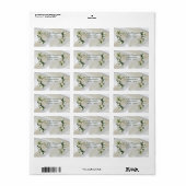Luxe, witte, vloeiende zijde en witte rozen. etiket (Full Sheet)