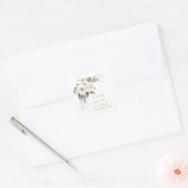 Luxe Witte Wilde Rozen Pensioenfeest  Vierkante Sticker (Envelop)