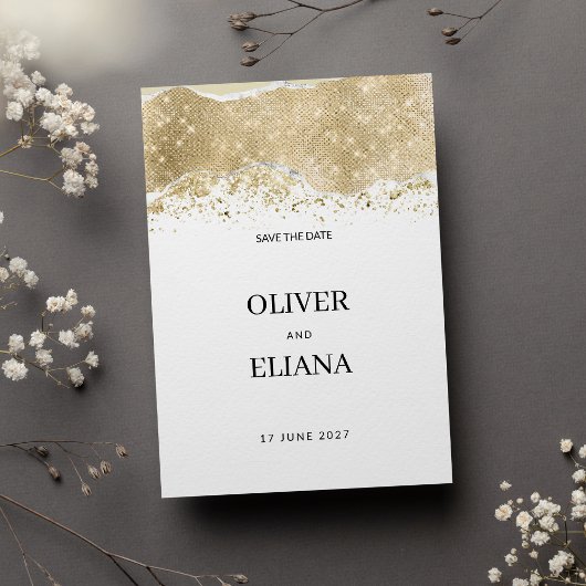 Luxe witte zilveren gouden glitters Bewaar de Datu Kaart