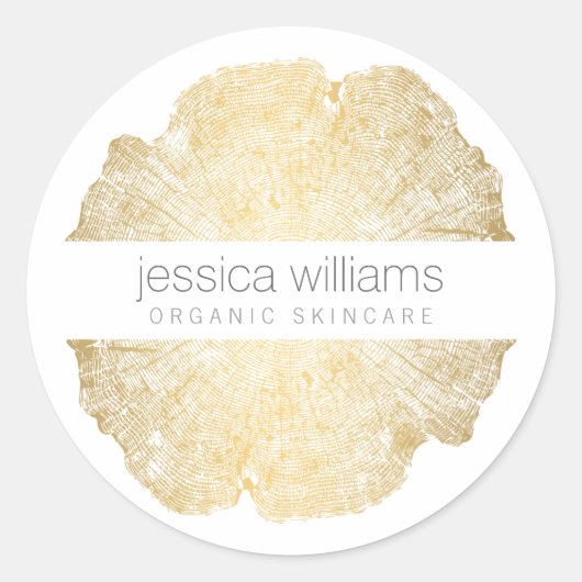 Luxe Wood-effect Art Ronde Sticker (Voorkant)