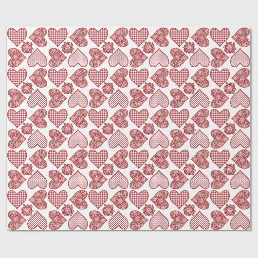 Luxe Wrapping Papier: Harten en Rozen Valentijnse  Cadeaupapier (Vlak)