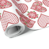 Luxe Wrapping Papier: Harten en Rozen Valentijnse Cadeaupapier (Rol Hoek)