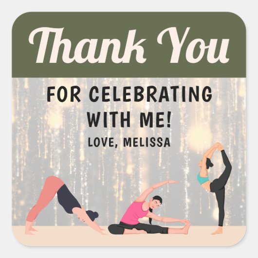 Luxe Yoga Studio Bedankt Sticker (Voorkant)