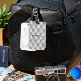 Luxe Zacht Grijs Faux Velvet Bagagelabel