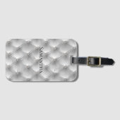 Luxe Zacht Grijs Faux Velvet Bagagelabel (Voorkant (horizontaal))