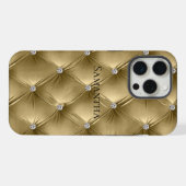 Luxe Zacht Warm Goud Faux Velvet iPhone Hoesje (Achterkant horizontaal)
