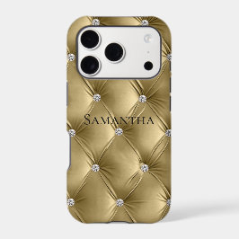 Luxe Zacht Warm Goud Faux Velvet iPhone 15 Pro Max Case