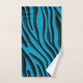 Luxe Zachte Blauwe 3D-Zebra Wave Bath-handdoekset Bad Handdoek (Handdoek)