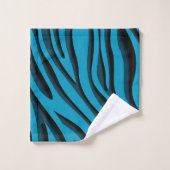 Luxe Zachte Blauwe 3D-Zebra Wave Bath-handdoekset Bad Handdoek (Wasdoekje)