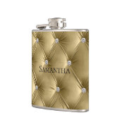 Luxe zachte gouden namaam fluweel bruidsmeisje heupfles (Links)