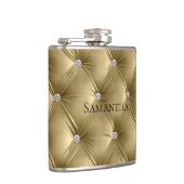 Luxe zachte gouden namaam fluweel bruidsmeisje heupfles (Rechts)