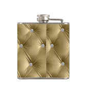 Luxe zachte gouden namaam fluweel bruidsmeisje heupfles (Achterkant)