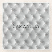 Luxe zachte grijze nepluxe fluweel glazen onderzetter (Voorkant)