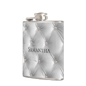 Luxe zachte grijze nepvloer bruidsmeisje heupfles (Links)