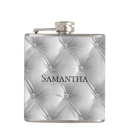 Luxe zachte grijze nepvloer bruidsmeisje heupfles