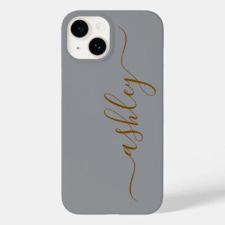 Luxe zachte grijze telefoonhoes met aangepaste naa Case-Mate iPhone 14 hoesje