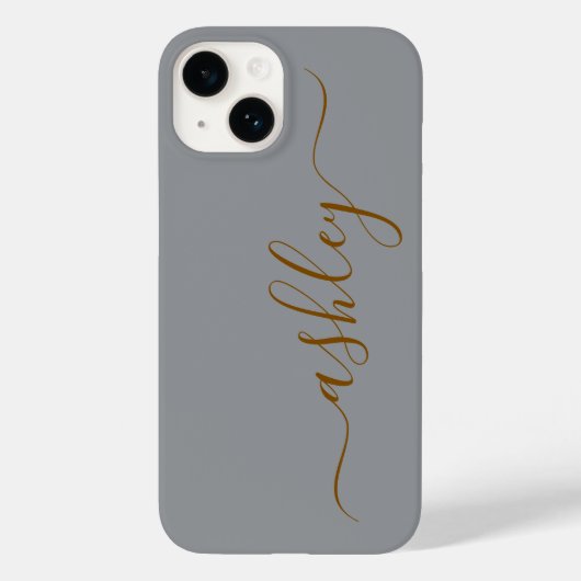 Luxe zachte grijze telefoonhoes met aangepaste naa Case-Mate iPhone case (Achterkant)