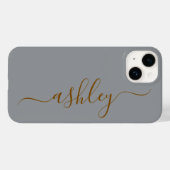 Luxe zachte grijze telefoonhoes met aangepaste naa Case-Mate iPhone case (Achterkant (horizontaal))