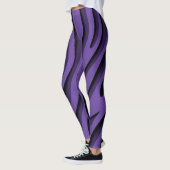 Luxe, zachte, Paarse 3D-Zebra Leggings (Links)