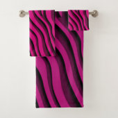 Luxe Zachte Roze 3D-Zebra-golfhanddoekset Bad Handdoek (Insitu)