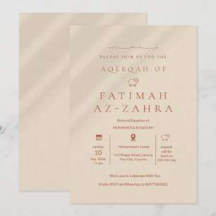 Luxe Zachte Schaduw Beige Islamitische Aqeeqah Bab Kaart