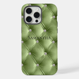 Luxe zachte warme salie groen faux fluweel iPhone 15 pro max case