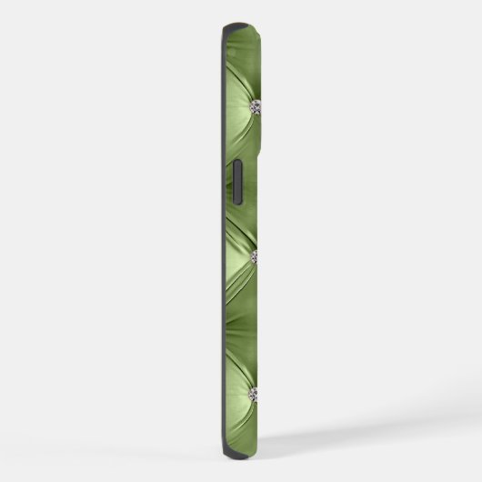 Luxe zachte warme salie groen faux fluweel iPhone hoesje (Rechterkant)