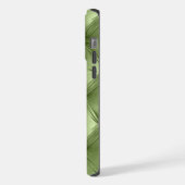 Luxe zachte warme salie groen faux fluweel iPhone hoesje (Linkerkant)