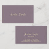 Luxe zakelijke kalligrafie script Parelluxe Visitekaartje (Voorkant / Achterkant)