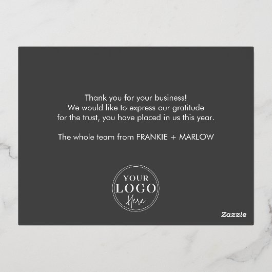 Luxe zakelijke Logo Prettige feestdagen Real Gold (Achterkant)