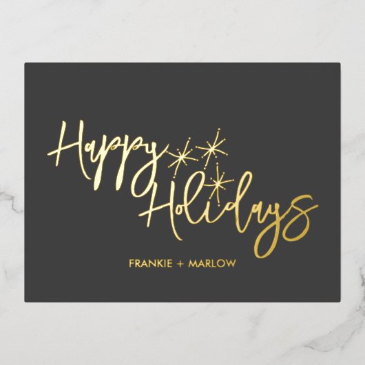 Luxe zakelijke Logo Prettige feestdagen Real Gold (Voorkant)