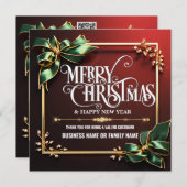 Luxe zakelijke professionele zakelijke traditionel feestdagenkaart (Voorkant / Achterkant)
