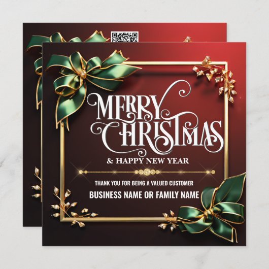 Luxe zakelijke professionele zakelijke traditionel feestdagenkaart (Voorkant / Achterkant)