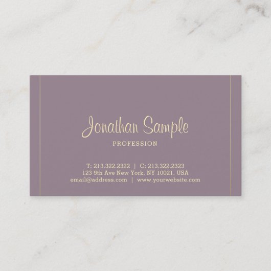 Luxe zakenman Elegant Calligrafie Zijderzijde Luxe Visitekaartje (Voorkant)