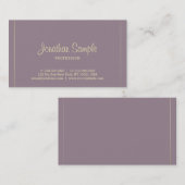 Luxe zakenman Elegant Calligrafie Zijderzijde Luxe Visitekaartje (Voorkant / Achterkant)