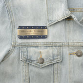 Luxe zeven gouden sterren op blauw: elegant naamplaatje (In situ)