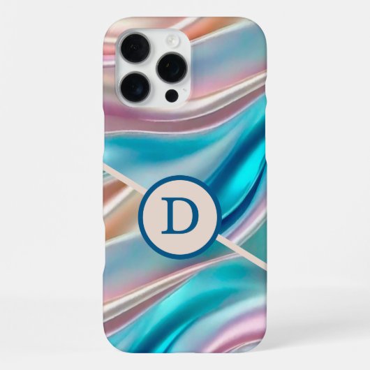 Luxe zijde monogram iPhone hoesje (Achterkant)