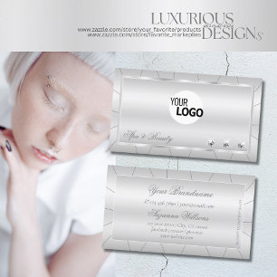 Luxe zilver met  diamanten en Logo Visitekaartje