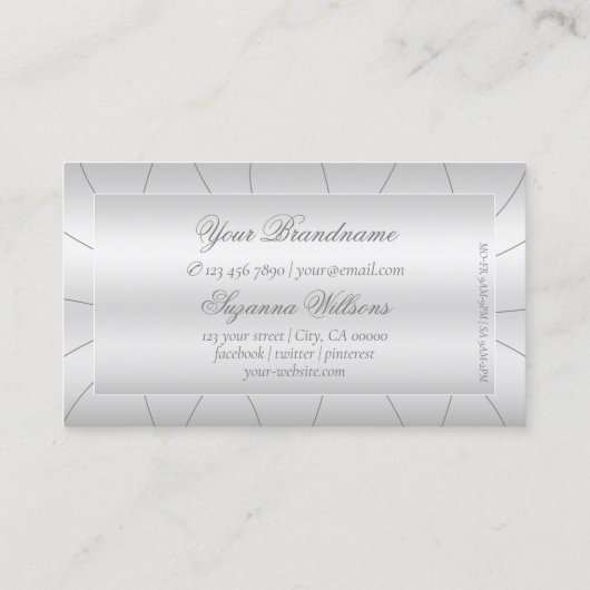 Luxe zilver met  diamanten en Logo Visitekaartje (Achterkant)