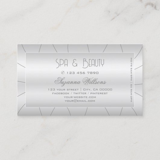 Luxe zilver met  en Diamonds Creatief Visitekaartje (Achterkant)