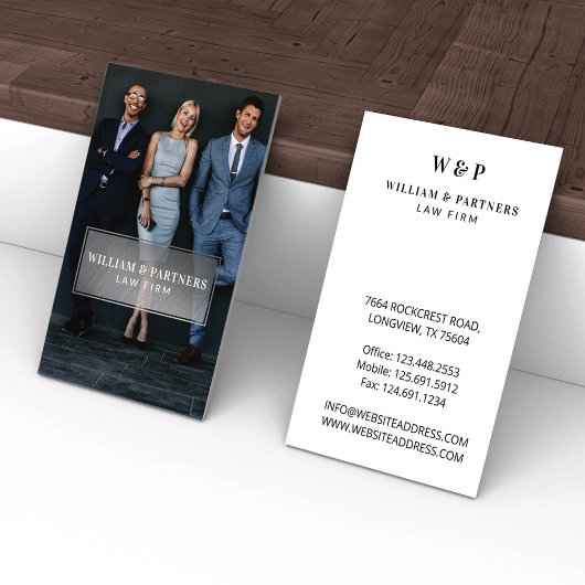 Luxe Zilver Minimalistisch Professioneel Foto Mono Visitekaartje